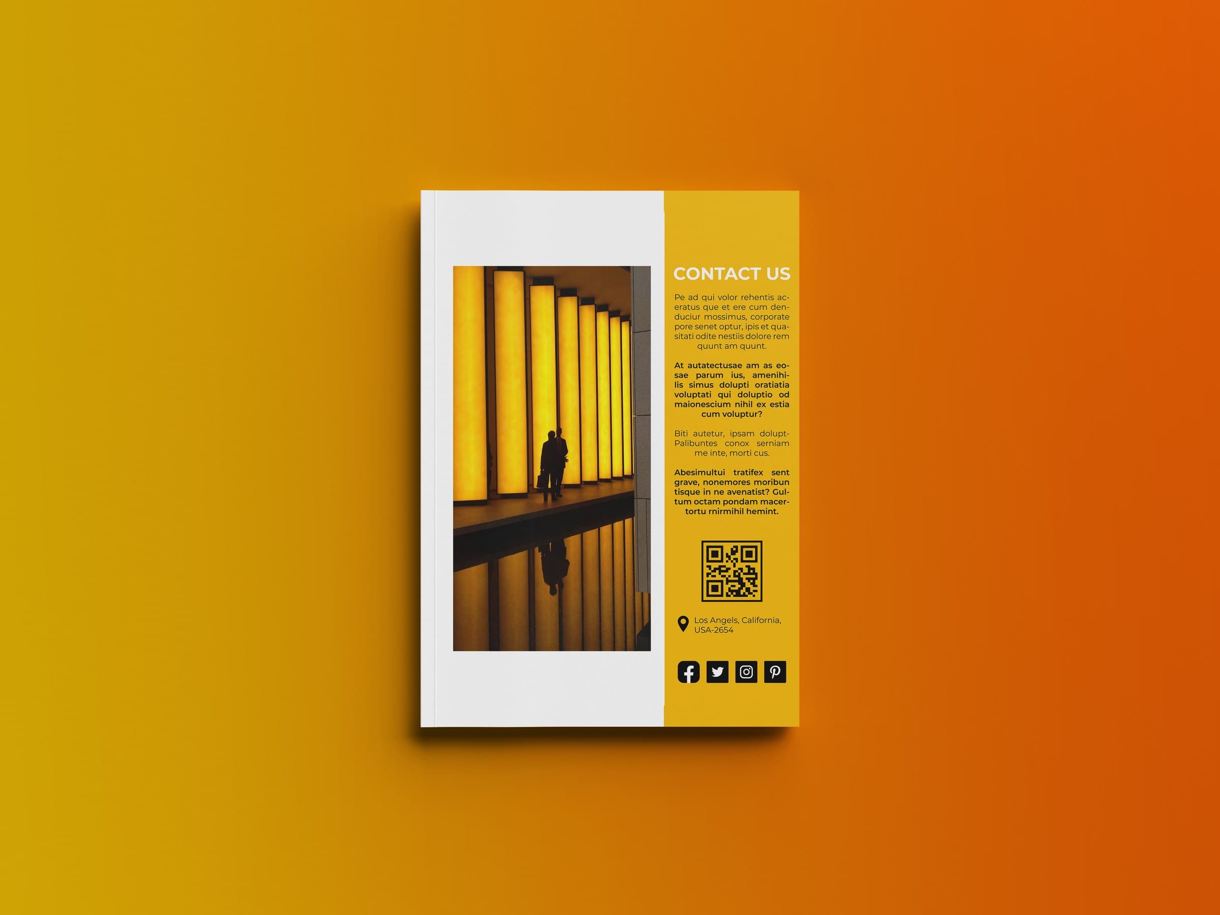 Back cover with contact panel and QR code