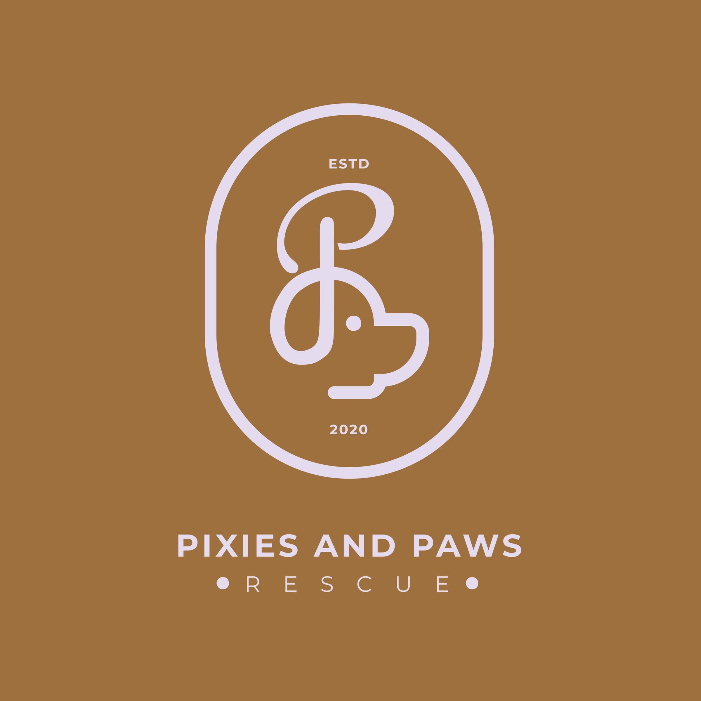 Primary oval lockup — the P monogram forming a dog's face